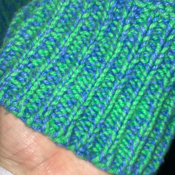 American Eagle Outfitters Blue/Green Cardigan with High Collar and Fitted Style - Picture 7 of 11